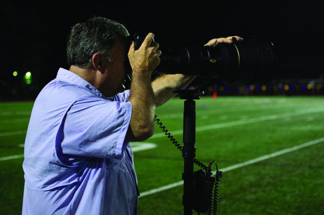 Mr. David Shutts photographs Kinkaid’s varsity football game as the falcons take on the Episcopal School of Dallas during this year’s Homecoming.