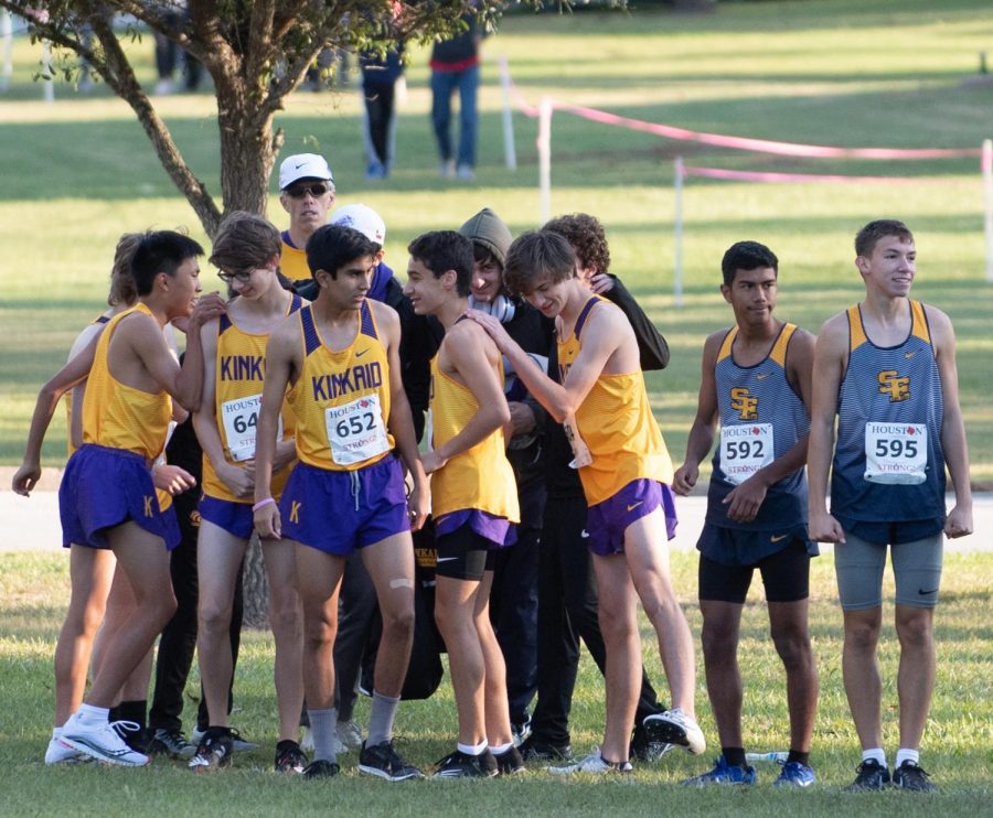All sports have been cancelled for the fall SPC season. Above, the Kinkaid mens cross country team prepares for a race.