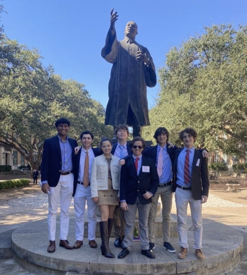 Members of the Model UN team pose at UT Austin. 