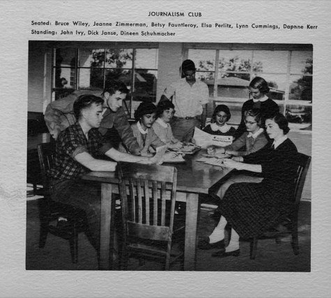 Kinkaid publications staff from the 1950 work on the newspaper. 