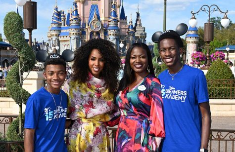 From left: Houston-area student Andre Scott, Grammy Award-winning singer, songwriter, actress and executive producer Kelly Rowland, Disney Dreamers Academy Executive Champion Tracey D. Powell, and Houston-area student Mason Thenor arrive at Magic Kingdom to celebrate the landmark 15th year of Disney Dreamers Academy at Walt Disney World Resort in Lake Buena Vista, FL.