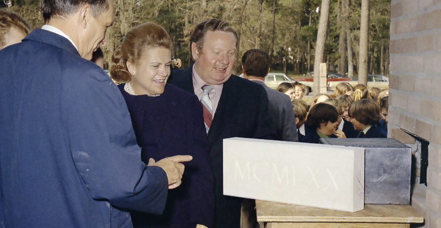 The laying of the cornerstone of the Moran Library