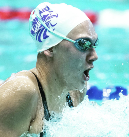 Senior Sydney Smith broke the girls 100-meter free SPC record and set a new Kinkaid girls swimming record.