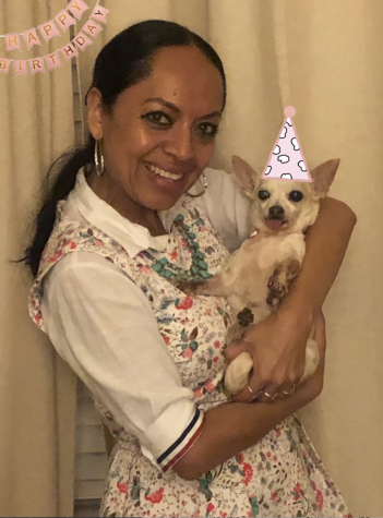 Profe Zamudios chihuahuas have their pictures prominently featured across her room.