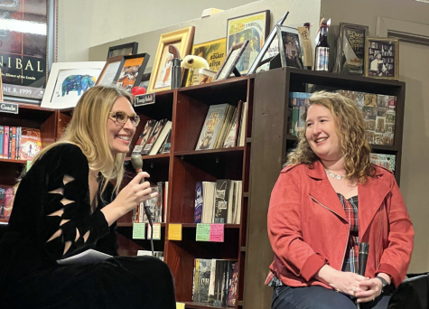 Mrs. Bird answers questions about her novel, I Love It When You Lie, at Murder by the Book.