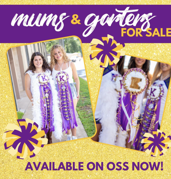 An ad on the Kinkaid Parent Connect Instagram advertising mum and garter sales.