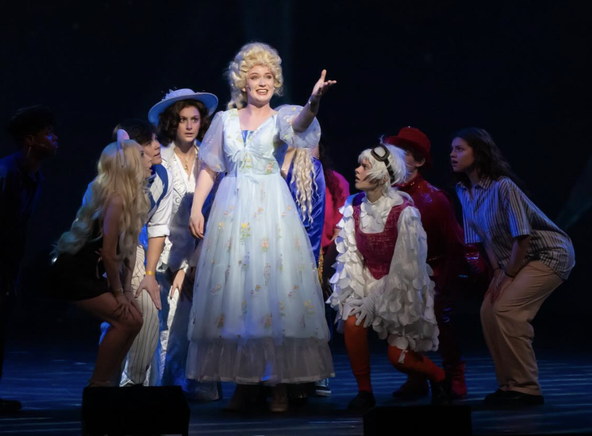 Junior Payton Daly and other members of the Cinderella cast rehearse for the final Tommy Tunes performance.