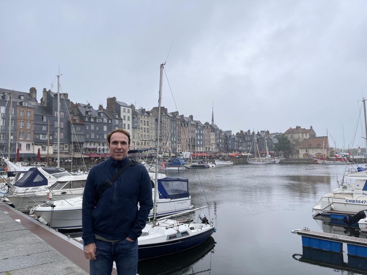 Mr. Longoria in Honfleur, Normandy, a northern picturesque coastal town.