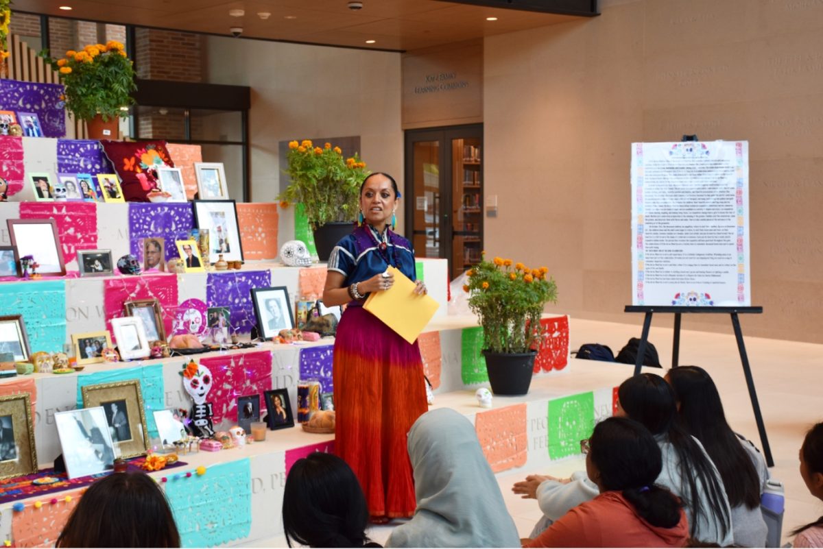 Mrs. Vanessa Zamudio-Lara shares the importance of honoring past relatives through an ofrenda.
