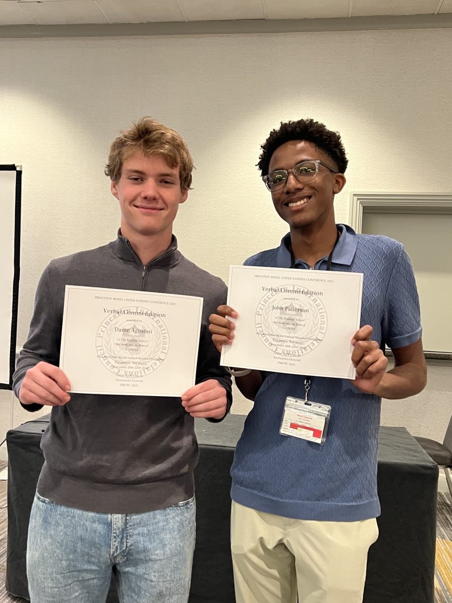 John Patterson and Dante Agostini pose with their verbal commendation awards.