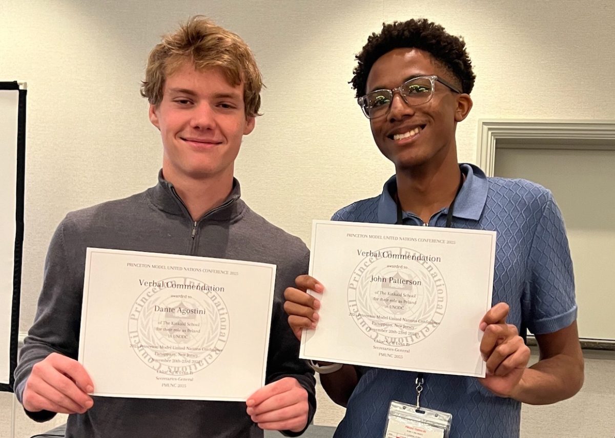 John Patterson and Dante Agostini pose with their verbal commendation awards.