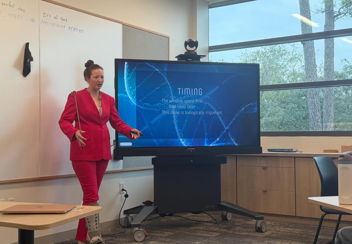 Senior Cate Schmidt presents her Differential Equations presentation on epigenetics and specifically PTSD/Anxiety.