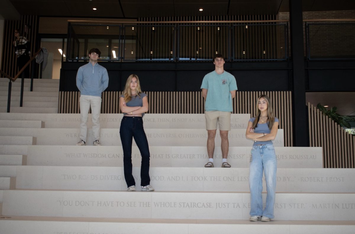 Seniors Alex Shaw, Elizabeth Marshall and Caleb Pitts, along with junior William Donnelly created Cinch, an adjustable waist strap.