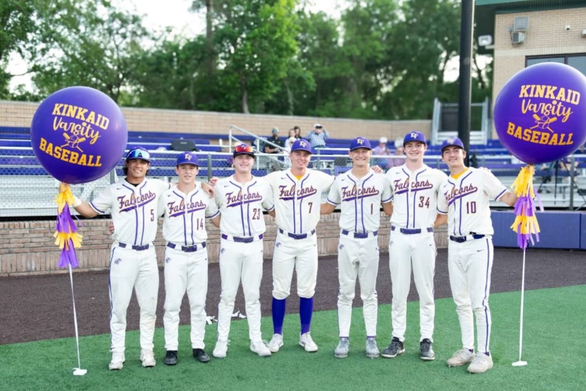 Seniors Matthew Guyton, Tanner Nyveen, Hudson Zach, Jackson Setrum, Jack Harper, Carlton Walton, and Austin Jones are honored on senior night.